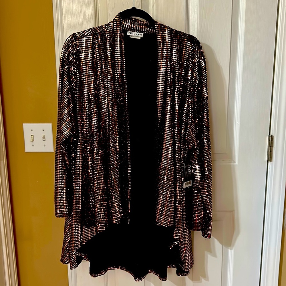Women’s Dressy Sequins Cascading Jacket  Size  XL/1X - New With Tags